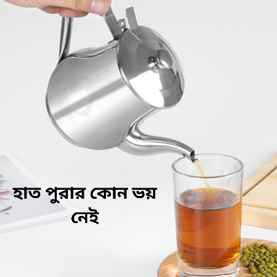Picture of Oil pot oil keeping jar oil jar oil bottle tainless Steel Oil Tank Large Capacity Oil Bottle Kitchen Oil Filter Pot Soy Sauce Vinegar Container Coffee Pot-Oil Sprayers & Dispensers- Nr Mart - Multicolor