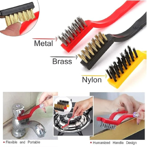 Picture of 3 Pcs Hard-Bristled Crevice Cleaning Brush - Vacuum Cleaners Accessories - nrmart - Multicolor
