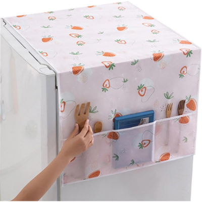 Picture of Refrigerator Dust Cover With Storage Bag Washable Printing Multi-Purpose Household Washing Machine Cabinet Dust Protection Cover-Refrigerator Parts & Accessories- NR Mart-2024 - Multicolor