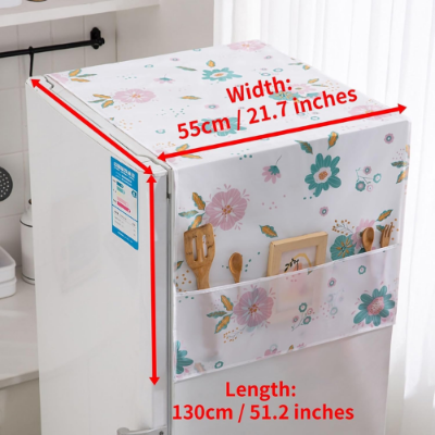 Picture of Refrigerator Dust Cover With Storage Bag Washable Printing Multi-Purpose Household Washing Machine Cabinet Dust Protection Cover-Refrigerator Parts & Accessories- NR Mart-2024 - Multicolor