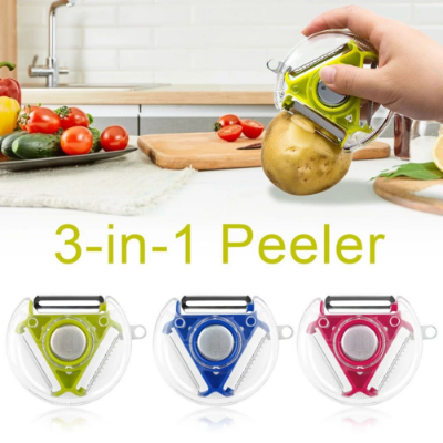 Picture of 3 in 1 Multifunctional Potato Peeler Vegetable Slicer Fruit Cheese Carrot Grater Potato Cutter Kitchen Home Gadgets Accessories-Fruit & Vegetable Tools-Nr mart - Multicolor