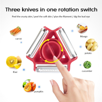Picture of 3 in 1 Multifunctional Potato Peeler Vegetable Slicer Fruit Cheese Carrot Grater Potato Cutter Kitchen Home Gadgets Accessories-Fruit & Vegetable Tools-Nr mart - Multicolor
