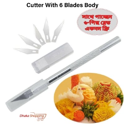 Picture of Cutter With 6 Blades Body (Aluminium Body)-Anti cutter- Scissors & Cutters-Nr mart - Multicolor