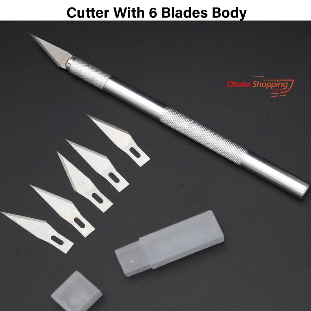 Picture of Cutter With 6 Blades Body (Aluminium Body)-Anti cutter- Scissors & Cutters-Nr mart - Multicolor