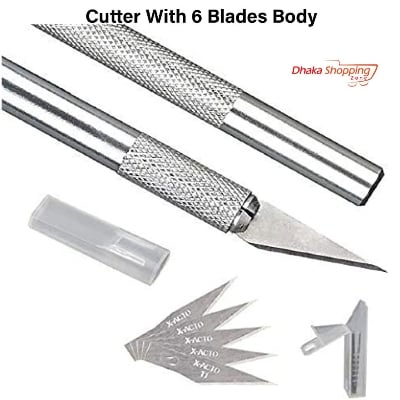 Picture of Cutter With 6 Blades Body (Aluminium Body)-Anti cutter- Scissors & Cutters-Nr mart - Multicolor