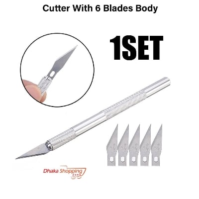 Picture of Cutter With 6 Blades Body (Aluminium Body)-Anti cutter- Scissors & Cutters-Nr mart - Multicolor