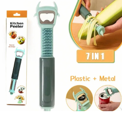 Picture of 7 in 1 Multi-function Peeler Slicer Vegetable Fruit Potato Cucumber Grater Peeler Portable Bottle Opener Kitchen Accessories - Graters, Peelers & Slicers-Graters, Peelers & Slicers-Nr mart - Multicolor