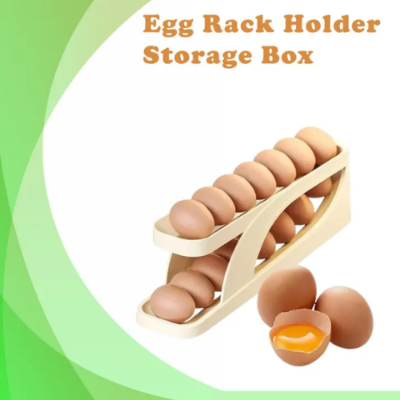 Picture of Double-Layer Egg Dispenser Automatic Roll-Down Egg Storage Rack Slide Egg Carton Refrigerator Egg Basket Kitchen Countertop Egg Holder - Food Storage & Dispensers-Food Storage & Dispensers-Nr mart - Multicolor