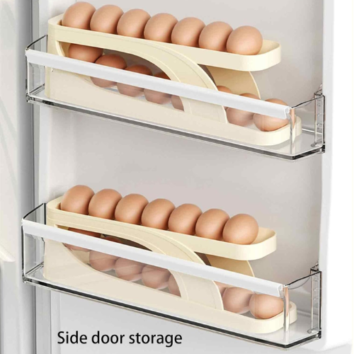 Picture of Double-Layer Egg Dispenser Automatic Roll-Down Egg Storage Rack Slide Egg Carton Refrigerator Egg Basket Kitchen Countertop Egg Holder - Food Storage & Dispensers-Food Storage & Dispensers-Nr mart - Multicolor