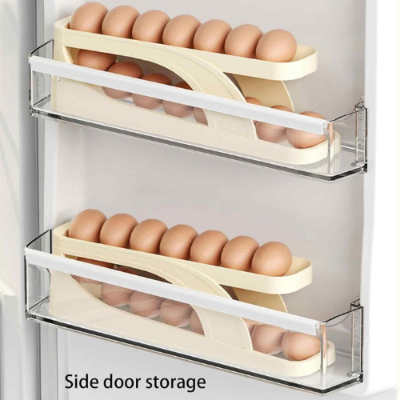 Picture of Double-Layer Egg Dispenser Automatic Roll-Down Egg Storage Rack Slide Egg Carton Refrigerator Egg Basket Kitchen Countertop Egg Holder - Food Storage & Dispensers-Food Storage & Dispensers-Nr mart - Multicolor