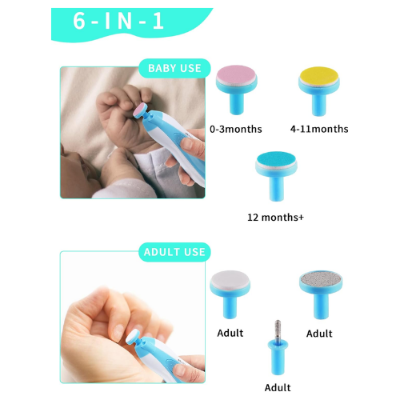 Picture of Electric Nail Trimmer for Kids Newborn Nail Trimmer Manicure Kit Baby Baby Nail Trimmer Nail Care High Quality Baby Nail Trimmer Baby Care Set Electric Manicure Set Electric Nail Cutter-Nail Care-Nr mart - Multicolor