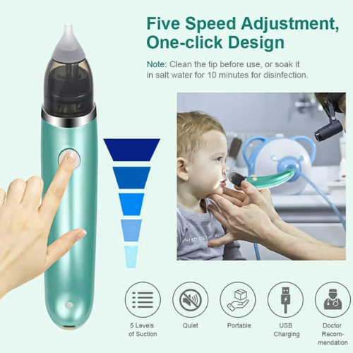 Picture of Kids Nasal Aspirator Electric Nose Cleaner Sniffing Tool Clean Stuffy Nose for Kids Quickly and Gently-Nasal Aspirators-Nr mart - Multicolor