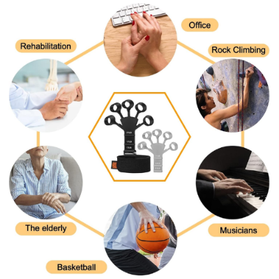 Picture of Finger Flexion Extension Trainer Resistance Band Stretcher Arthritis Wrist Training Therapy Grip Device-Hand Strengtheners-Hand Strengtheners-Nr mart - Multicolor