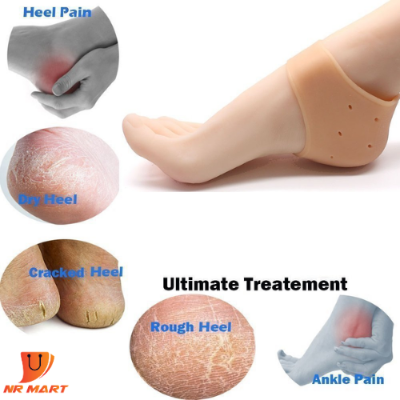 Picture of Silicone Gel Heel Protector-Plantar Fasciitis Soft Socks for Hard, Cracked, Dry Skin-One Pair- Injury Support and Braces-Nr mart - Multicolor