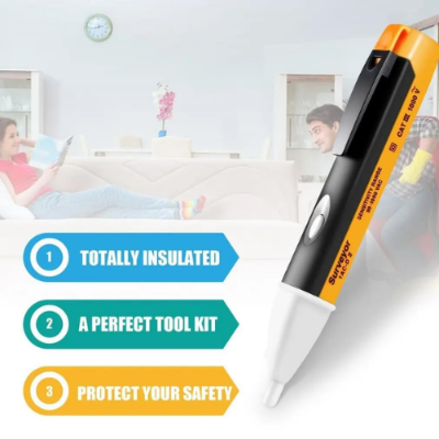 Picture of Non-contact Volt Alert Electrical Tester Socket Wall AC Power Outlet Voltage Detector Sensor Tester Electric Test Pen LED Light Voltage-Electrical Trade Tools &amp; Testers-Nr mart - Multicolor