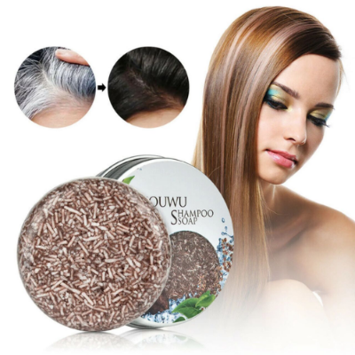 Picture of Hair Darkening Shampoo Bar he shouwu Natural Organic Conditioner Moisturize and Repair Damage Hair Care Soap-Bar Soaps-NR Mart - multicolor