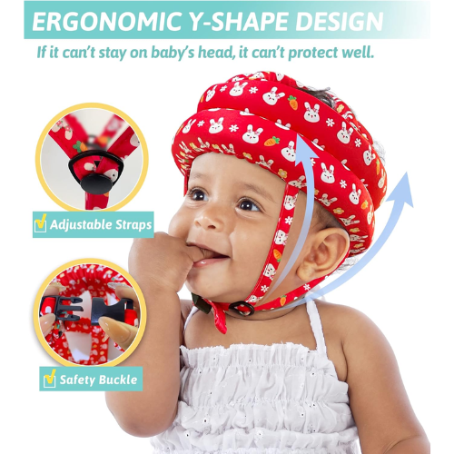 Picture of Cap Helmet To Protect The Baby'S Head,Baby Helmet Toddler Head Protector Baby Toddler Anti-Collision Cap Adjustable Child Safety Soft Helmet Toddler Anti-Fall Pad-Safety Caps-Safety Caps-Nr mart - Multicolor