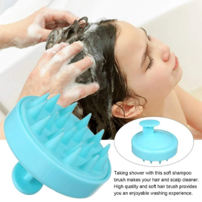 Picture of High-quality Silicone Shampoo Brush / Hair Scalp Massage Brush Silicone Hair Care- Hair Brushes & Combs  - NR Mart-2024 - Multicolor