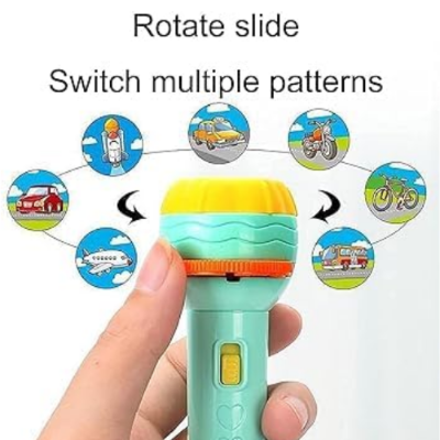 Picture of Mini Projector Torch Kids Flashlight Story book Educational Light-up Toys Sleep Light Preschool Fairy Tale Projection Lamp gift  - NR Mart-2024 - Multicolor