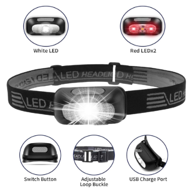 Picture of Portable LED Sensor Headlamps USB Rechargeable Induction Torch Headlight Waterproof Outdoor Camping Fishing Emergency Work Light 1Pcs-Headlamps- Nr mart - Multicolor
