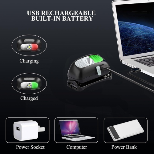 Picture of Portable LED Sensor Headlamps USB Rechargeable Induction Torch Headlight Waterproof Outdoor Camping Fishing Emergency Work Light 1Pcs-Headlamps- Nr mart - Multicolor