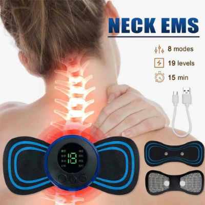 Picture of New Portable Mini Electric Massager Back Body Portable With USB Charging Cable,EMS Electric Pulse Massager Cervical Massage Patch Back Sticker Muscle Stimulator Portable Relief Pain Relax Massageador- Body Slimming & Electric Massagers-Nr mart - Multicolor