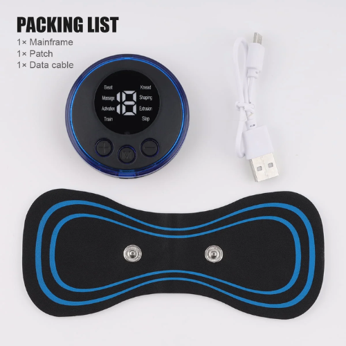 Picture of New Portable Mini Electric Massager Back Body Portable With USB Charging Cable,EMS Electric Pulse Massager Cervical Massage Patch Back Sticker Muscle Stimulator Portable Relief Pain Relax Massageador- Body Slimming & Electric Massagers-Nr mart - Multicolor