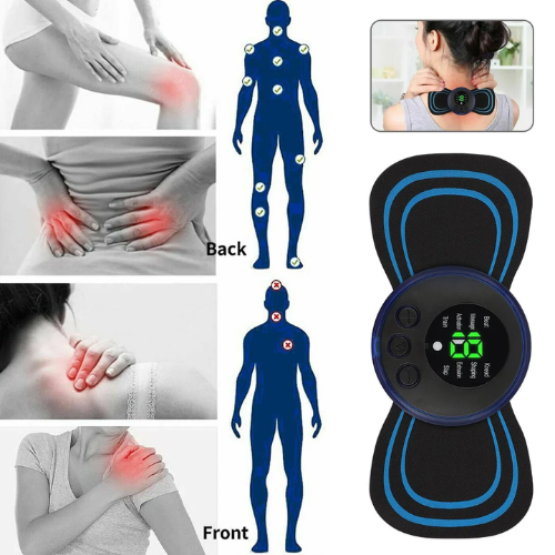 Picture of New Portable Mini Electric Massager Back Body Portable With USB Charging Cable,EMS Electric Pulse Massager Cervical Massage Patch Back Sticker Muscle Stimulator Portable Relief Pain Relax Massageador- Body Slimming & Electric Massagers-Nr mart - Multicolor