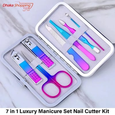 Picture of 7 in 1 Luxury Manicure Set Nail Cutter Kit- Nail & Cuticle Care-Nr mart - Multicolor