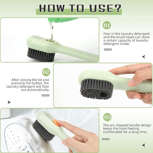 Picture of Shoe Soap Dispenser with Brush Automatic Liquid Discharge Bathroom Laundry Scrub Soft Cleaning Brush Home Appliances-Brushes, Sponges and Wipers-Cleaning Tools-Nr mart - Multicolor