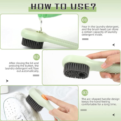 Picture of Shoe Soap Dispenser with Brush Automatic Liquid Discharge Bathroom Laundry Scrub Soft Cleaning Brush Home Appliances-Brushes, Sponges and Wipers-Cleaning Tools-Nr mart - Multicolor