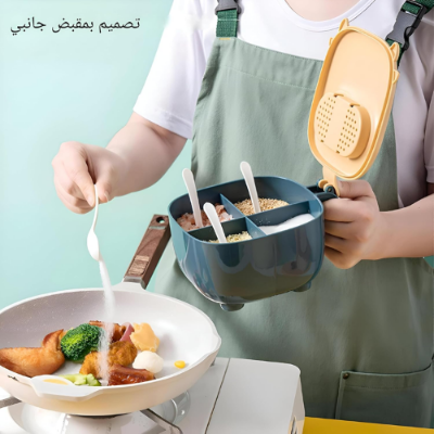 Picture of 1 Set Spice Jar Ergonomic Handle Large Capacity PP Salt Sugar Pepper Seasoning Box for Kitchen-Spice Tool-Spice Tools- NR Mart-2024 - Multicolor