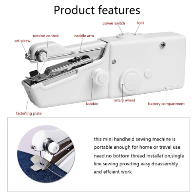 Picture of Mini Sewing Machines for Home Cordless Portable Handy Stitching Machine (Hand Machine for Stitching)-Sewing Machines-Nr mart - Multicolor