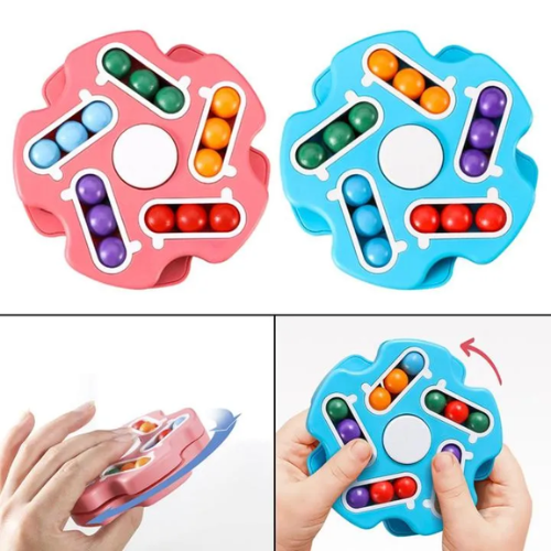 Picture of Toys Kids Fingertip Magic Disc Rotating Magic Bean Toy Fidget Puzzle-3-D Puzzles-Nr mart - Multicolor