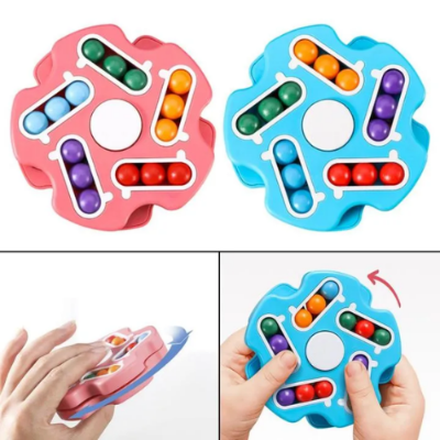 Picture of Toys Kids Fingertip Magic Disc Rotating Magic Bean Toy Fidget Puzzle-3-D Puzzles-Nr mart - Multicolor