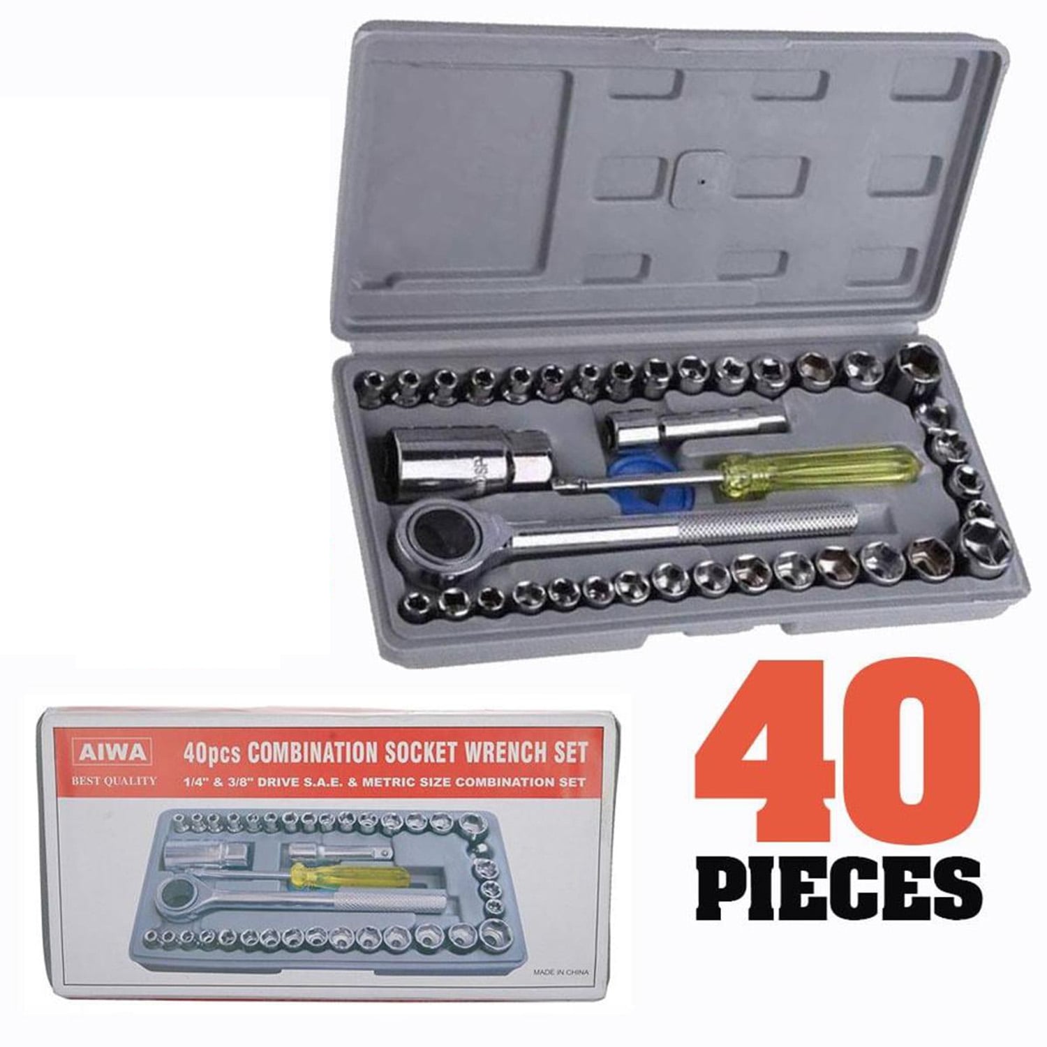 Picture of 40 in 1 Piece Tool Kit and Screwdriver and Socket Set-Screwdriver Set-Screw & Nut Drivers-Nr mart - Multicolor