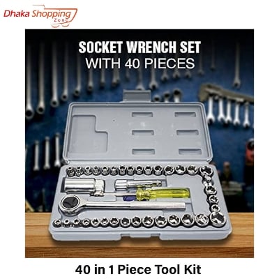 Picture of 40 in 1 Piece Tool Kit and Screwdriver and Socket Set-Screwdriver Set-Screw & Nut Drivers-Nr mart - Multicolor