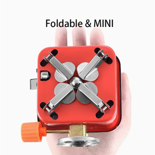 Picture of Mini Lotus Small Square Stove Portable Barbecue Accessories Folding Outdoor Camping Gas Gas Small Square Stove Cassette Burner BBQ Accessories - NR Mart-2024 - Multicolor