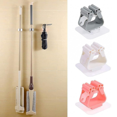 Picture of Wall Mounted Folding Rack Hanger Kitchen Utensil Storage Rack Mop Organizer - NR Mart-2024 - Multicolor