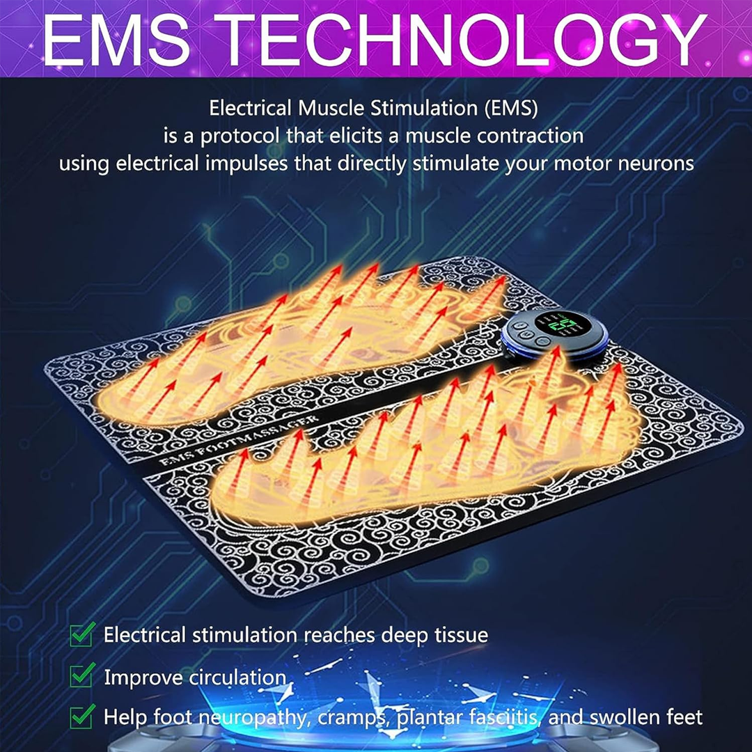 Picture of Ems foot massage mat automatic electric physiotherapy tens massage relax 9 gears - NR Mart-2024 - Multicolor