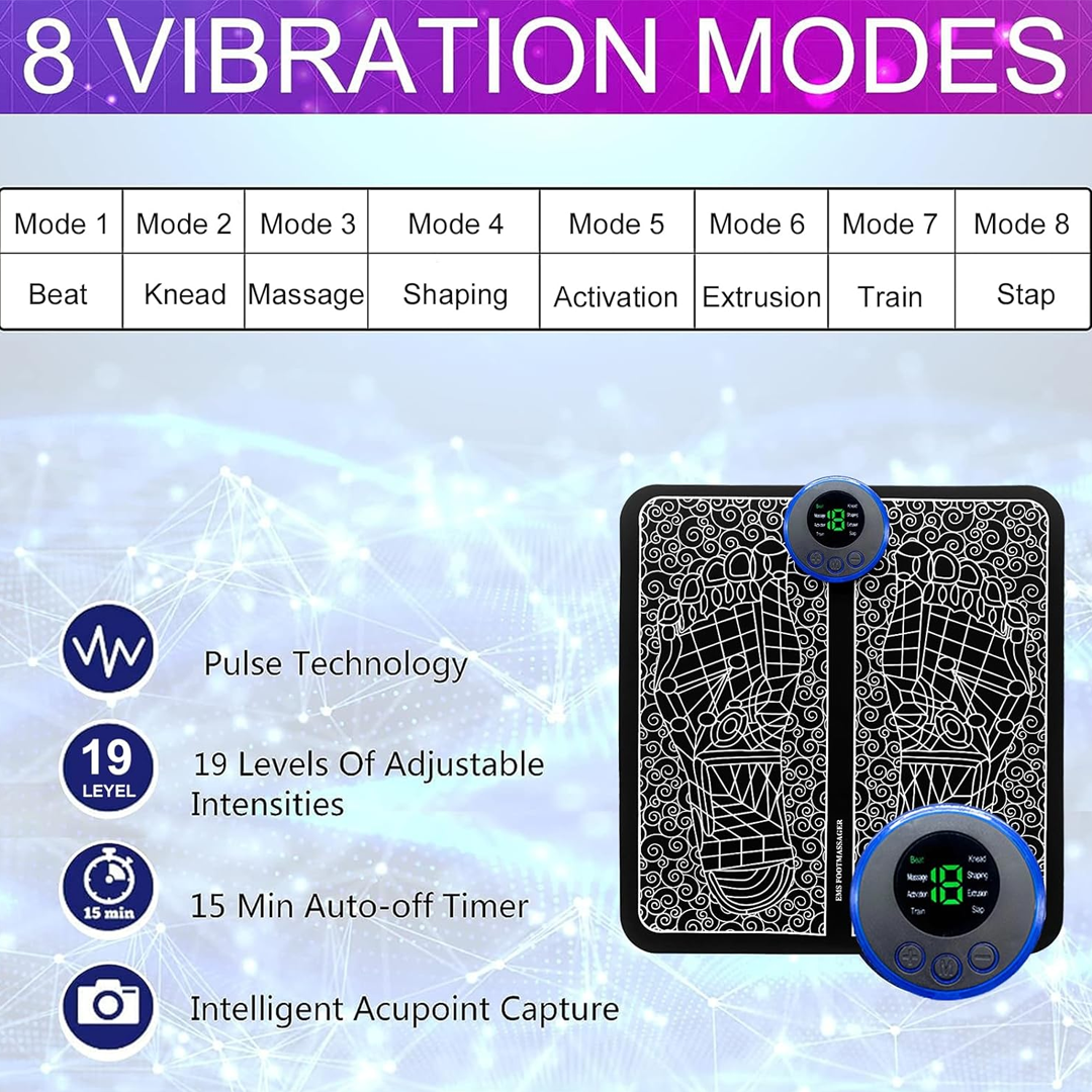 Picture of Ems foot massage mat automatic electric physiotherapy tens massage relax 9 gears - NR Mart-2024 - Multicolor