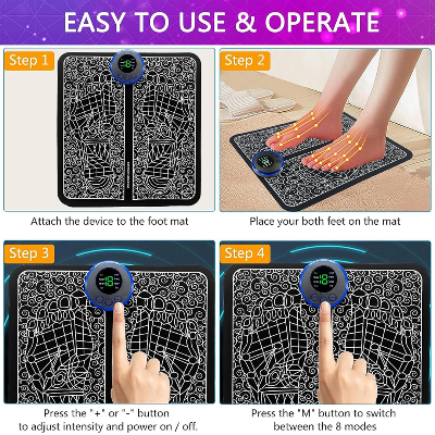Picture of Ems foot massage mat automatic electric physiotherapy tens massage relax 9 gears - NR Mart-2024 - Multicolor