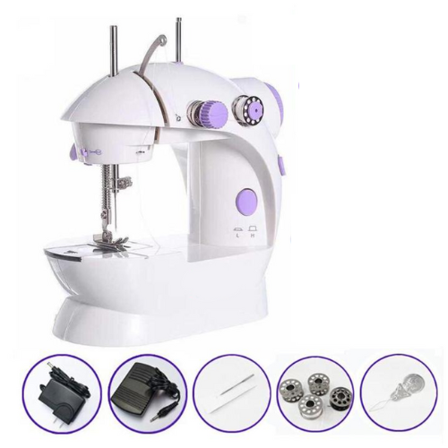 Picture of Mini Sewing Machine - Dual Speed Portable Mini Electric Pedal Double Threads Rewind Swing Machine-Sewing Machines-Nr mart - Multicolor
