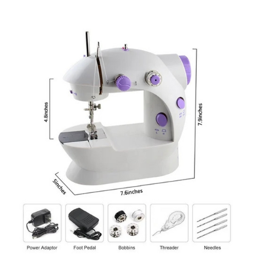 Picture of Mini Sewing Machine - Dual Speed Portable Mini Electric Pedal Double Threads Rewind Swing Machine-Sewing Machines-Nr mart - Multicolor