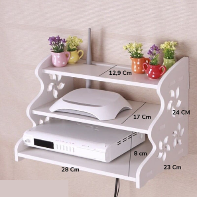 Picture of WiFi Router storage Stand Set Wall Floating Shelves Wall Mount Model big (3 layer)-Space Savers-Nr mart - Multicolor