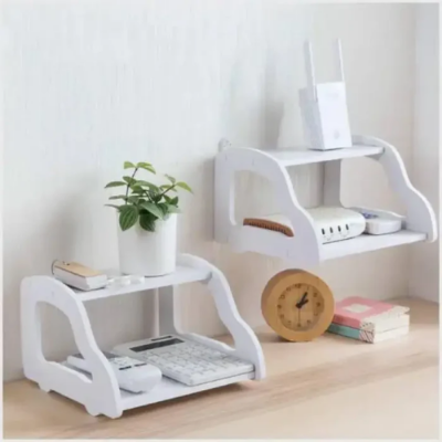 Picture of Wifi Router Stand Shelf Double Layer Wall Mounted Shelf Home decorator-Space Savers-Nr mart - Multicolor