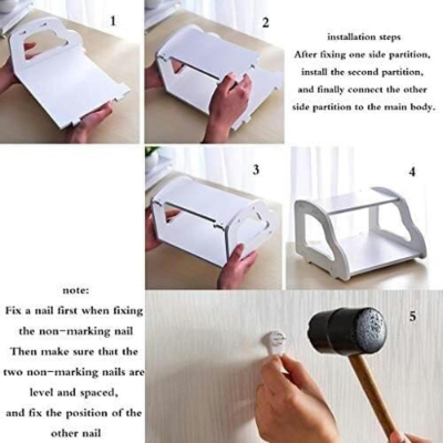 Picture of Wifi Router Stand Shelf Double Layer Wall Mounted Shelf Home decorator-Space Savers-Nr mart - Multicolor