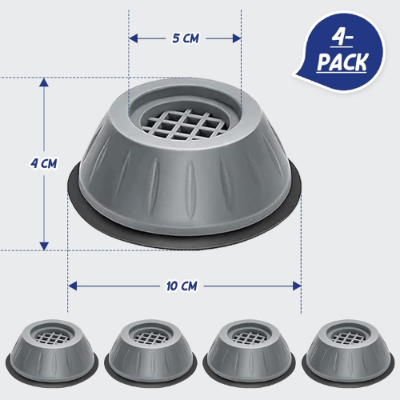 Picture of NR Mart - 4 Piece Anti-Vibration Foot Pad Washing Machine Rubber Mat Anti-Vibration Pad Dryer Non-Slip Universal Fixed Washing Machine Stand - Multicolor