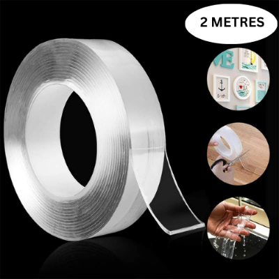 Picture of 2M-Nano Magic Double Side Adhesive Tape 2CM Wide Reusable Clear Waterproof Anti-Slip Traceless Sticky Gel Pad Strips Grip for Car Home Office Supplies-Adhesives & Tape-Nr mart - Multicolor