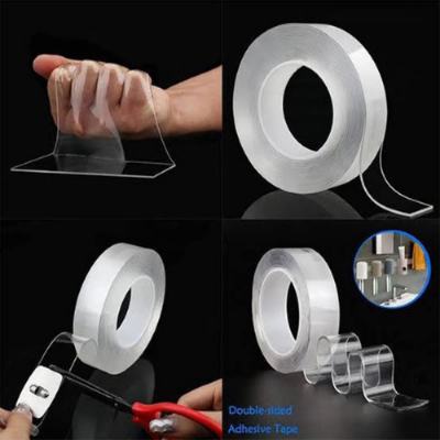 Picture of 2M-Nano Magic Double Side Adhesive Tape 2CM Wide Reusable Clear Waterproof Anti-Slip Traceless Sticky Gel Pad Strips Grip for Car Home Office Supplies-Adhesives & Tape-Nr mart - Multicolor